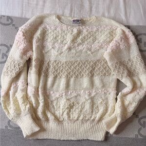 VTG Cozy Cream Sweater with pearls